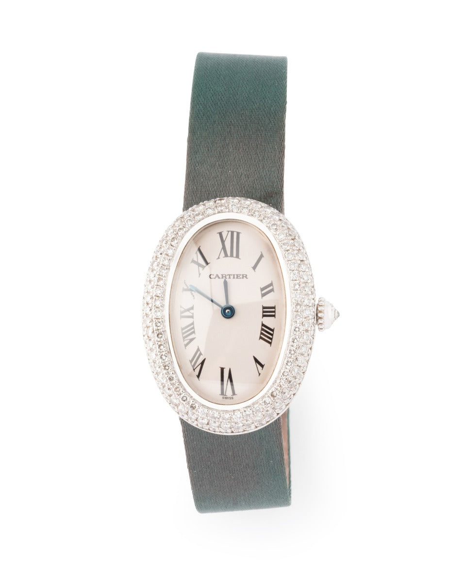 Cartier, Baignoire Watch in White Gold and Diamonds