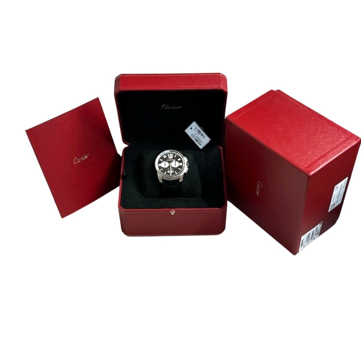 Cartier montre "Calibre Chronographe" en acier full set - Maison Eloe