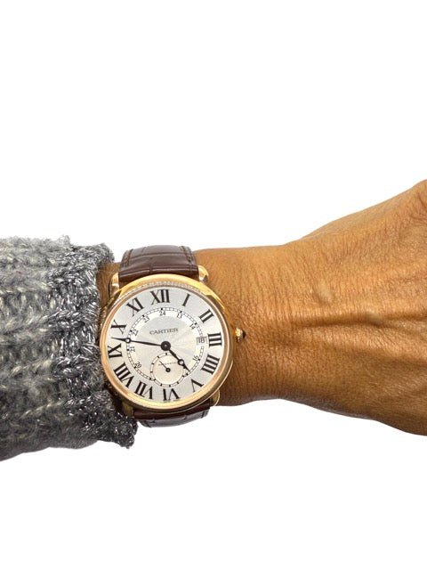 Cartier montre "Ronde Louis Cartier" en or et cuir - Maison Eloe