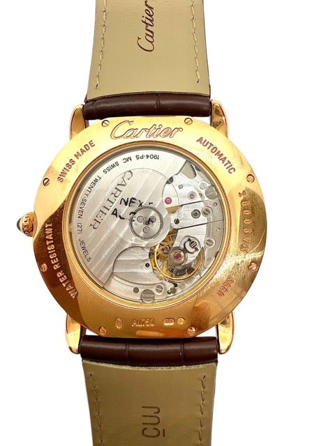 Cartier montre "Ronde Louis Cartier" en or et cuir - Maison Eloe
