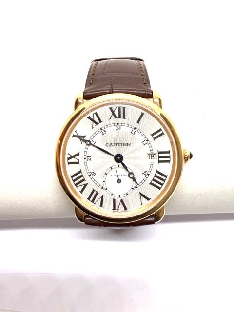 Cartier montre "Ronde Louis Cartier" en or et cuir - Maison Eloe