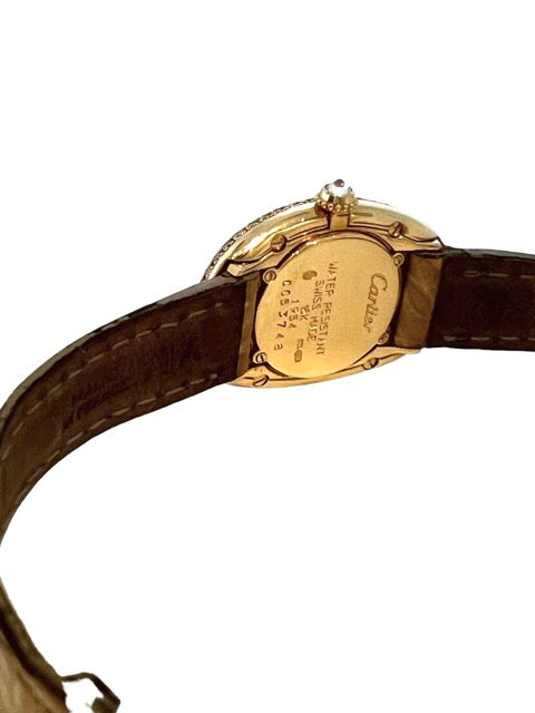 Cartier "Baignoire" watch in yellow gold and diamonds