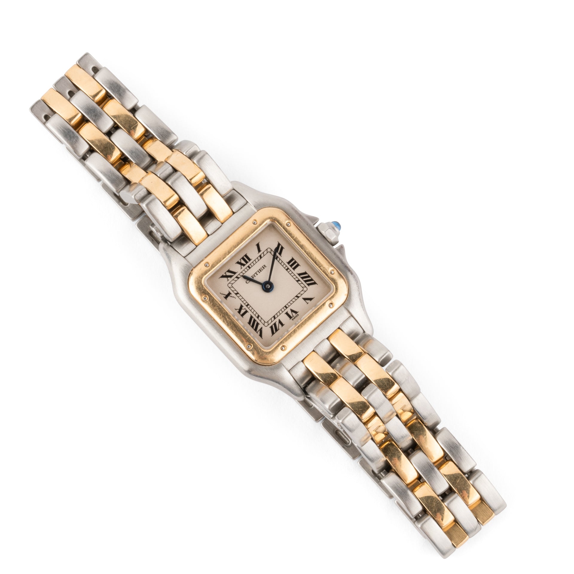 Cartier, montre Panthère 2 rangs Or et Acier, Vintage