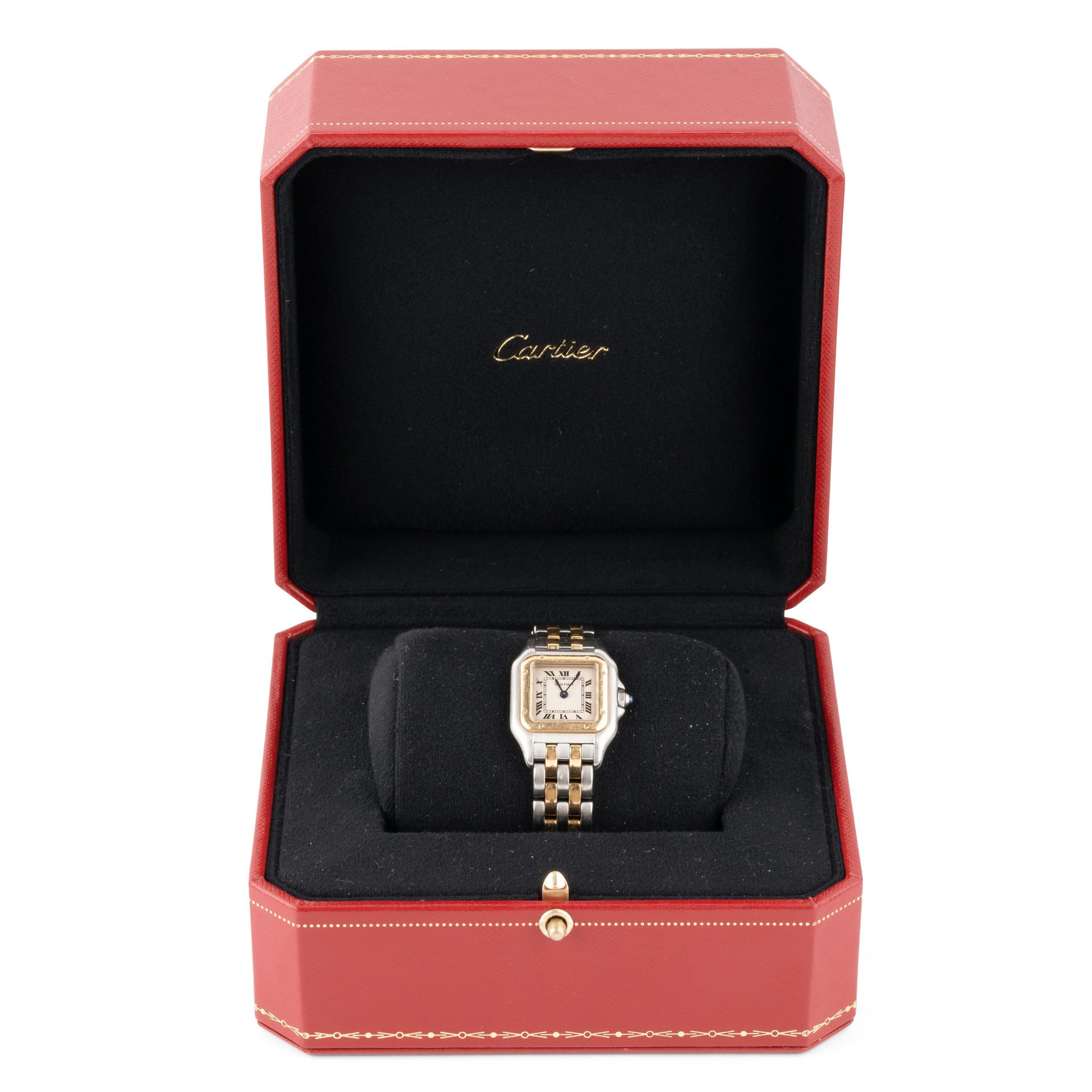 Cartier, montre Panthère 2 rangs Or et Acier, Vintage