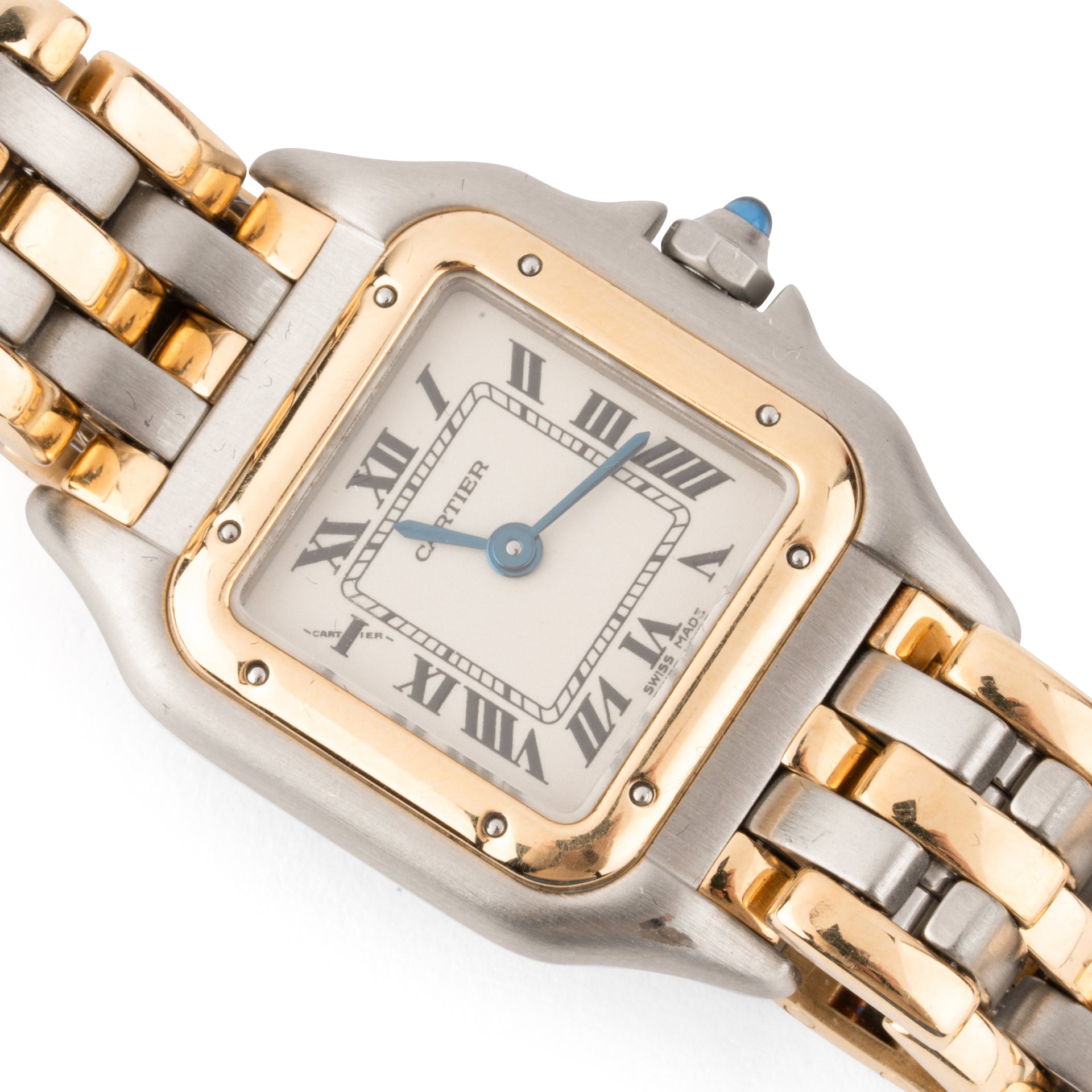 Cartier, Panthère 3-row watch in vintage gold and steel