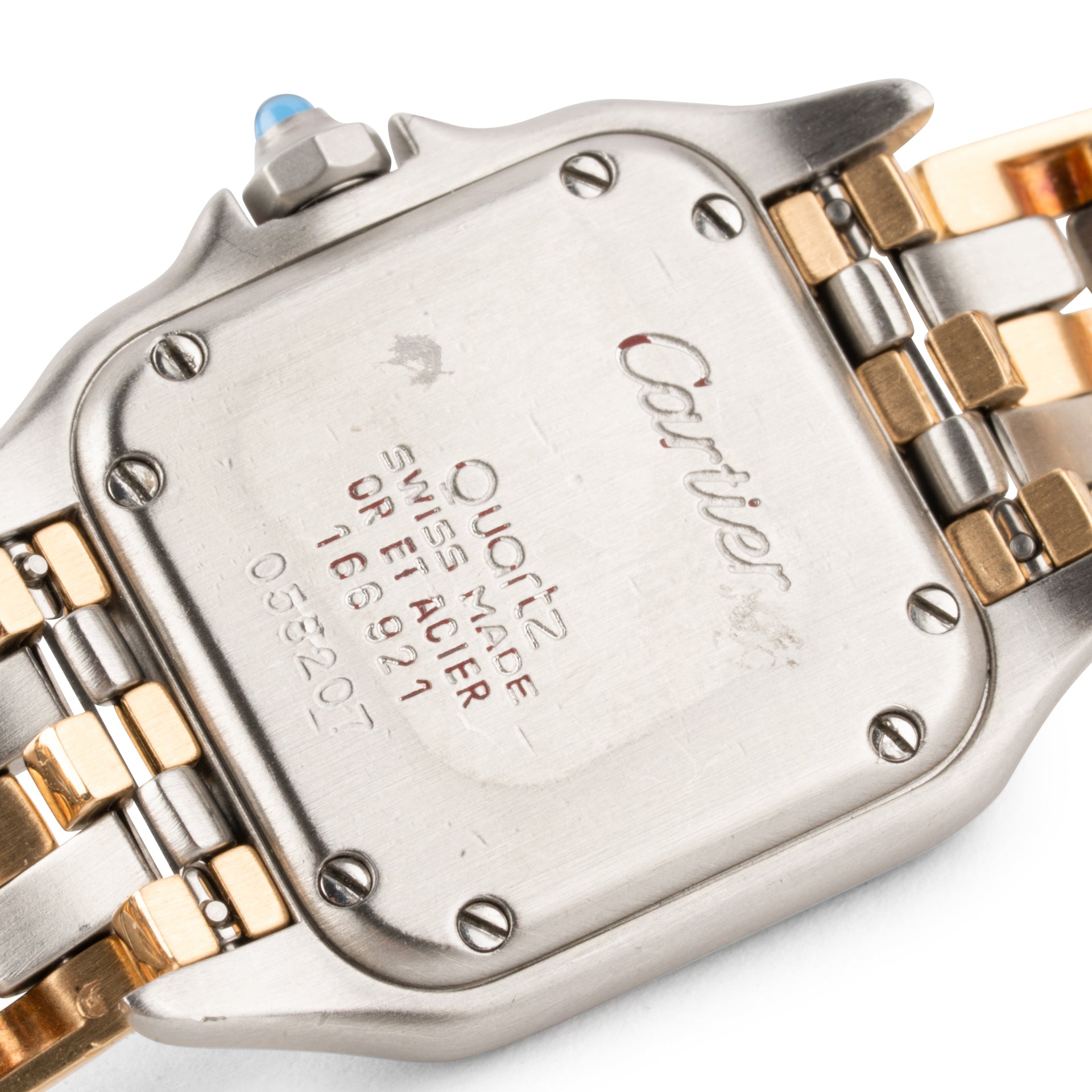 Cartier, Panthère 3-row watch in vintage gold and steel