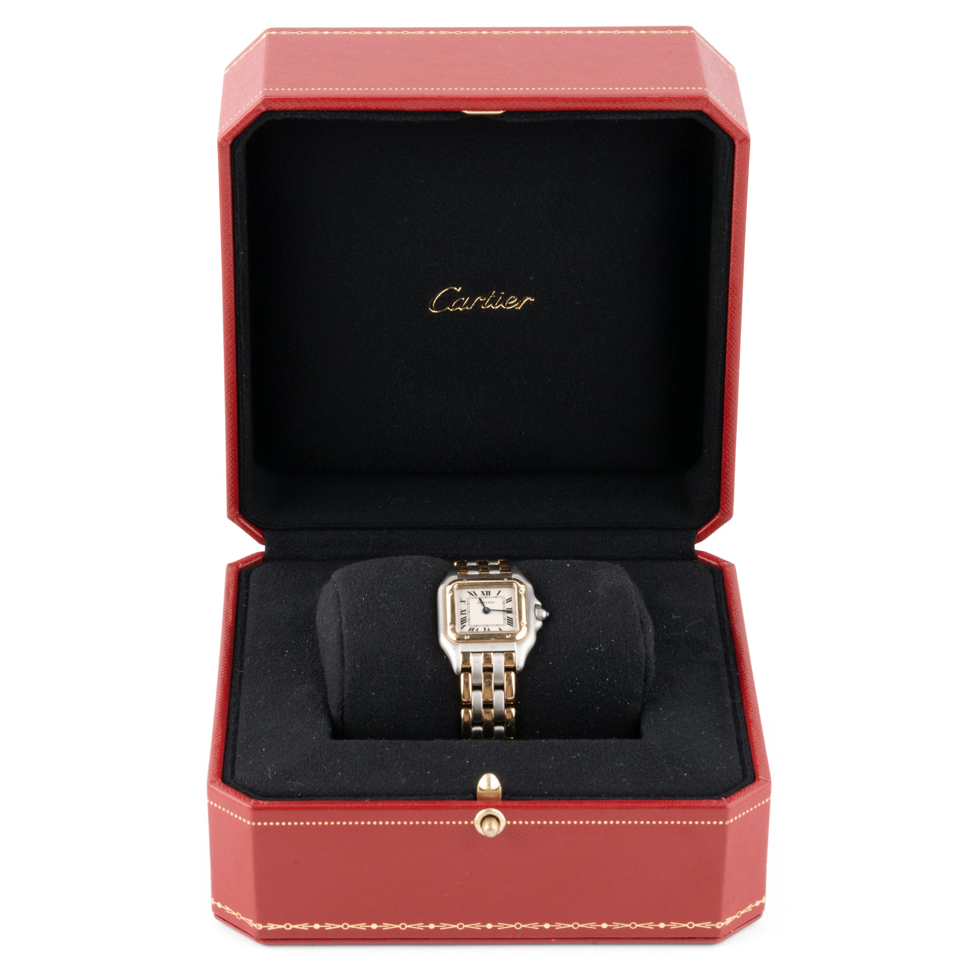 Cartier, Panthère 3-row watch in vintage gold and steel