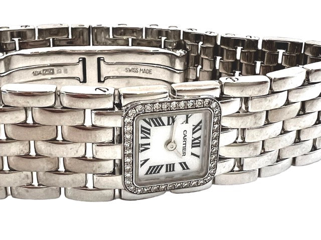 Cartier, Panther Ribbon Watch in White Gold and Diamonds