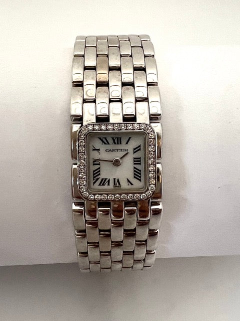 Cartier, Panther Ribbon Watch in White Gold and Diamonds