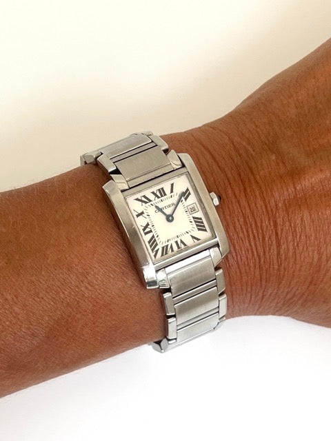 Cartier "Tank Française" watch in steel, quartz