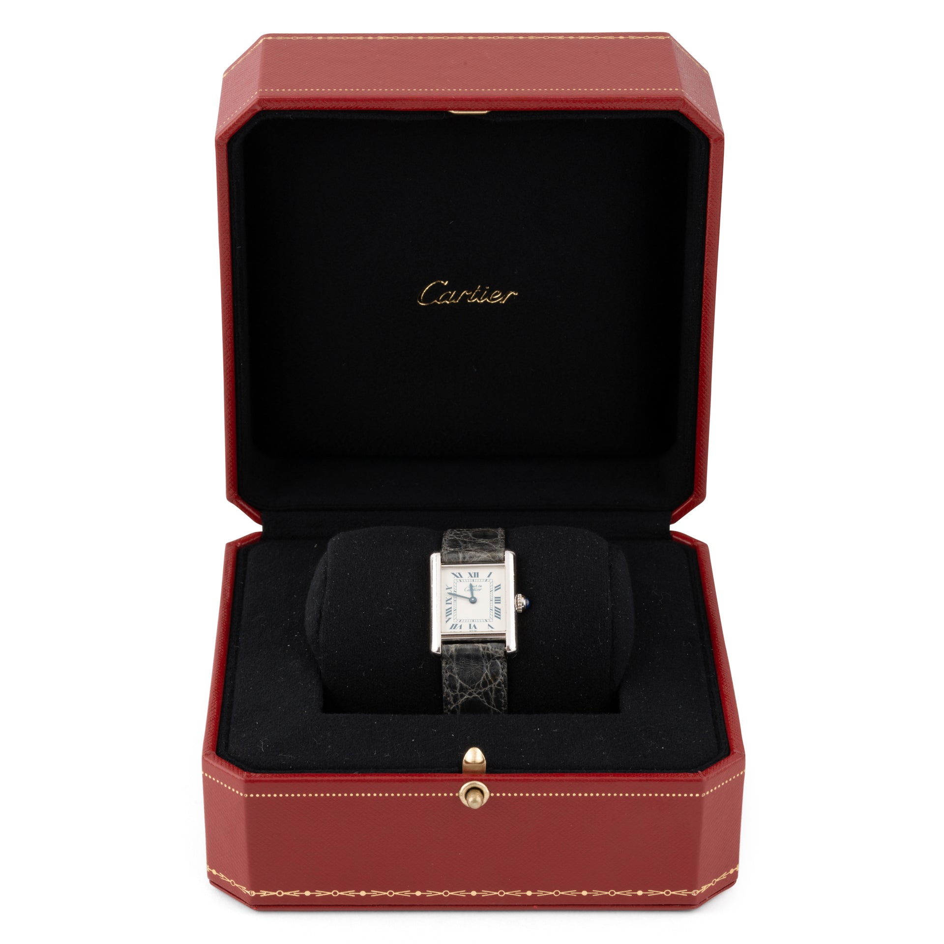 Cartier, Tank Watch Yellow Gold on Leather