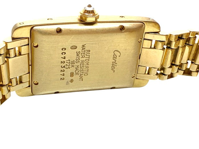 Cartier, American Tank watch in yellow gold and diamonds