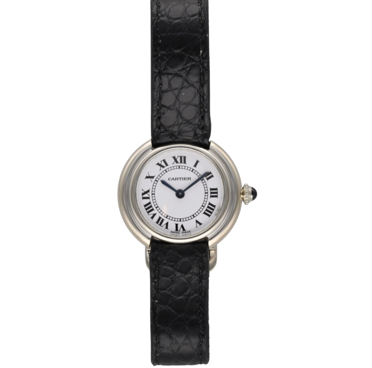 Cartier montre Vendôme Ellipse en or gris 18K mécanique vintage - Maison Eloe