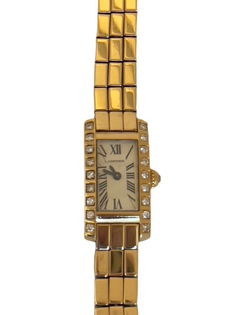 Cartier, Rare Tank Américaine "Lingot" Gold on Gold Watch