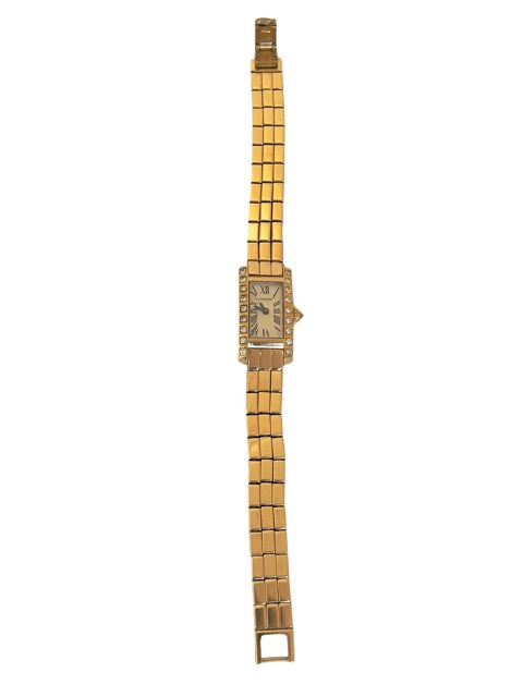 Cartier, Rare Tank Américaine "Lingot" Gold on Gold Watch