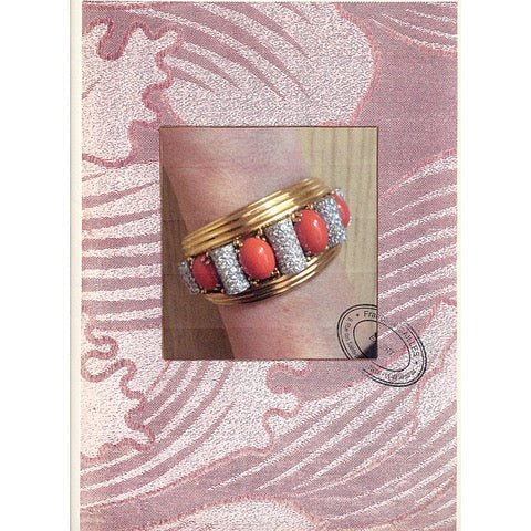 Important jonc attribué à René Boivin, platine, or jaune, corail et diamants. - Maison Eloe