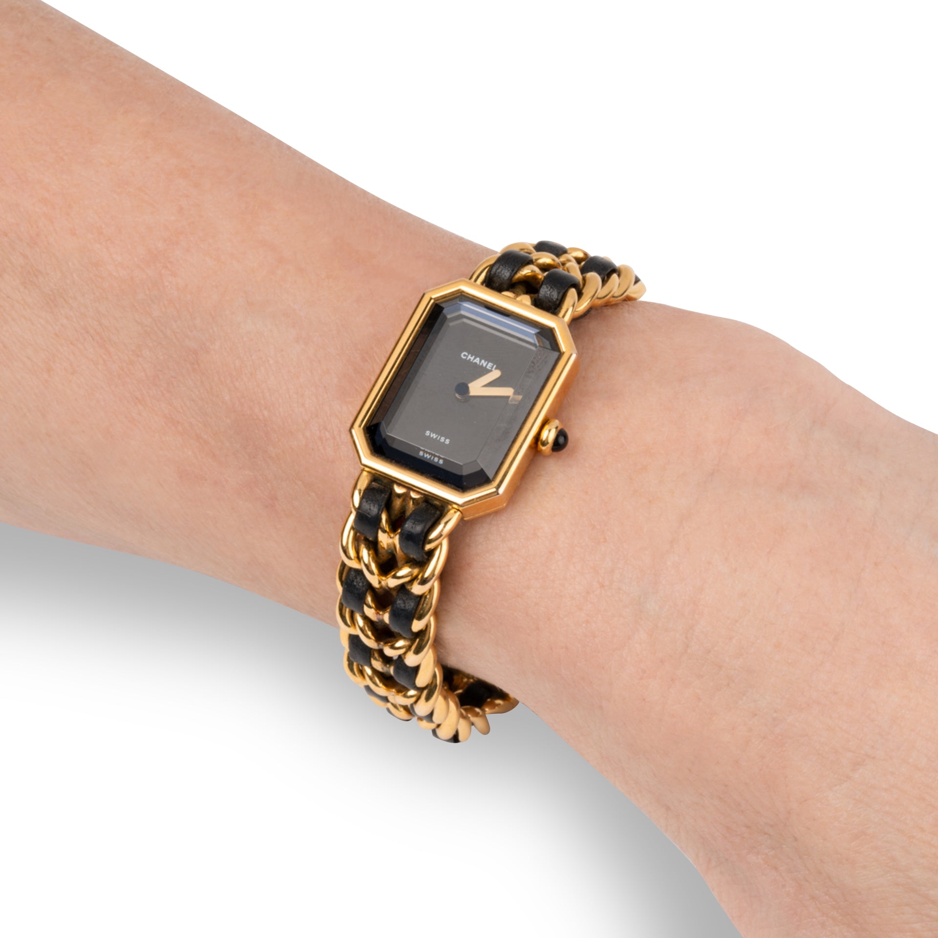 Chanel, Montre Première Acier plaqué Or et Cuir