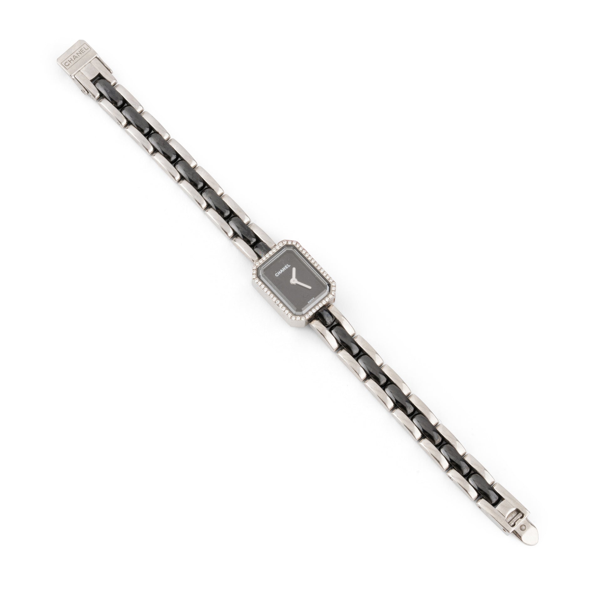 Chanel, Montre Première, Céramique noire, Diamants, Acier