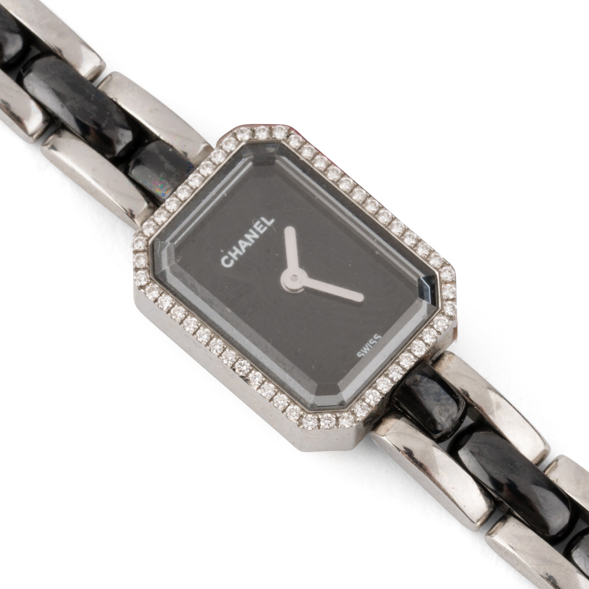 Chanel, Montre Première, Céramique noire, Diamants, Acier