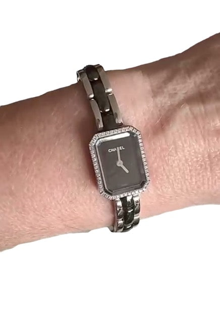 Chanel, Montre Première, Céramique noire, Diamants, Acier