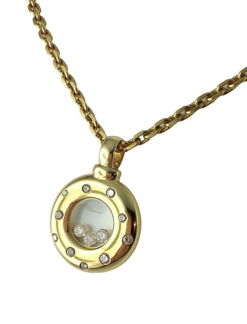 Chopard, "Happy Diamonds" pendant in 18K yellow gold and diamonds