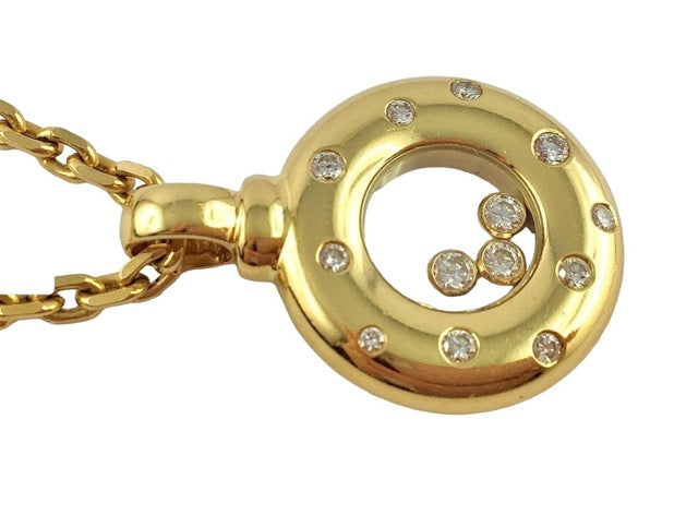 Chopard, "Happy Diamonds" pendant in 18K yellow gold and diamonds