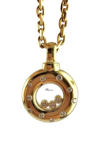 Chopard, "Happy Diamonds" pendant in 18K yellow gold and diamonds