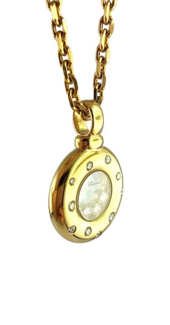 Chopard, "Happy Diamonds" pendant in 18K yellow gold and diamonds