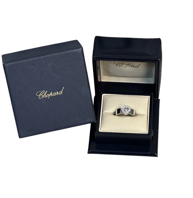 Chopard bague "Happy Diamond' en or gris 18K et diamants full set - Maison Eloe