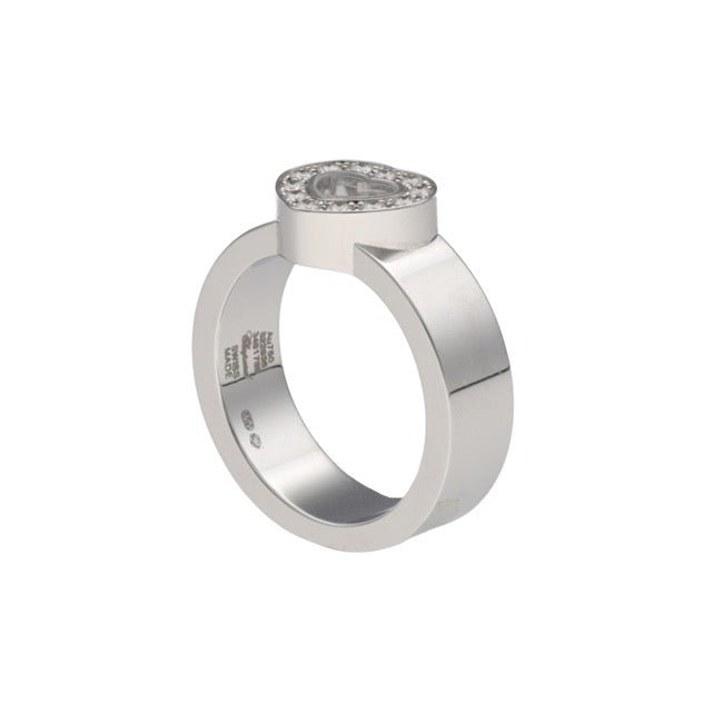 Chopard bague "Happy Diamond' en or gris 18K et diamants full set - Maison Eloe