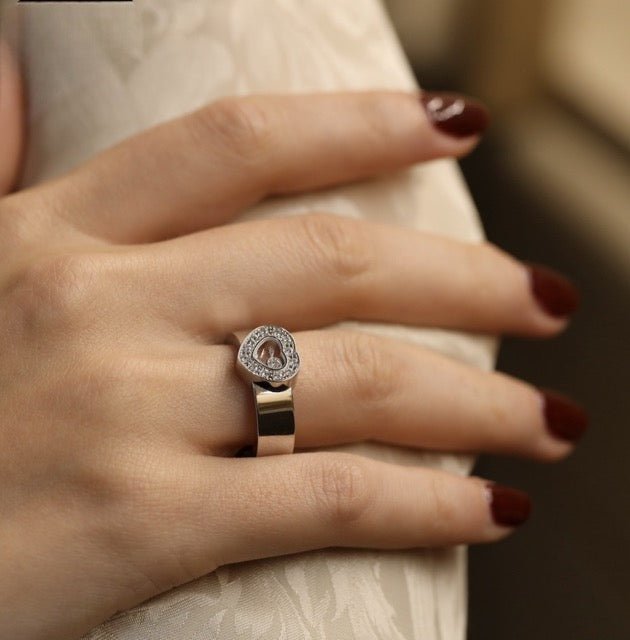 Chopard bague "Happy Diamond' en or gris 18K et diamants full set - Maison Eloe