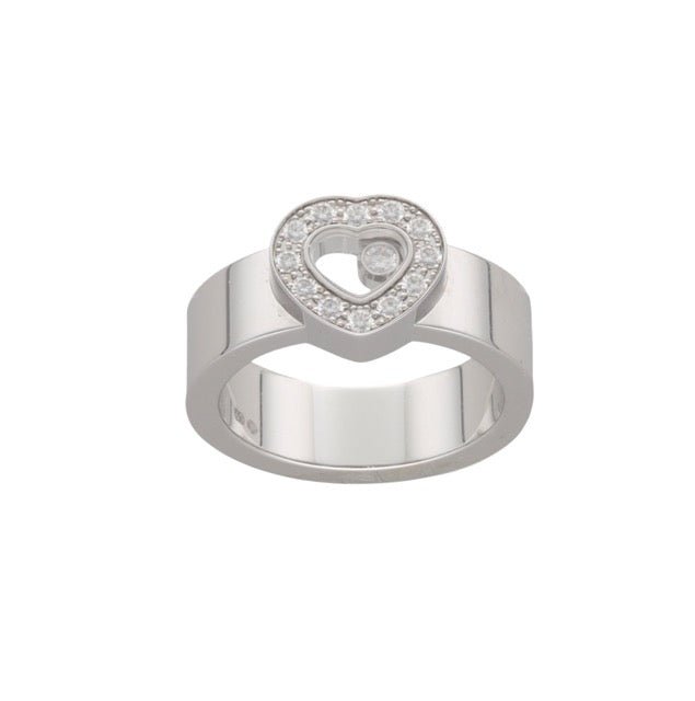 Chopard bague "Happy Diamond' en or gris 18K et diamants full set - Maison Eloe