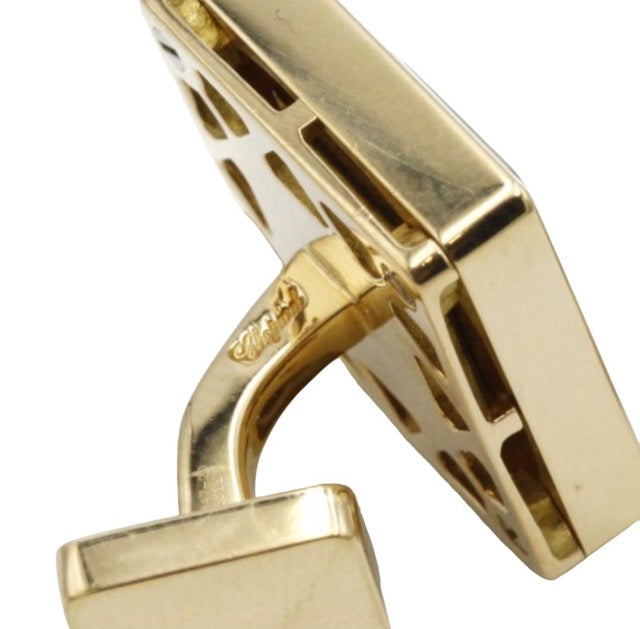 Chopard, cufflinks, "happy Diamonds" in yellow gold and diamonds