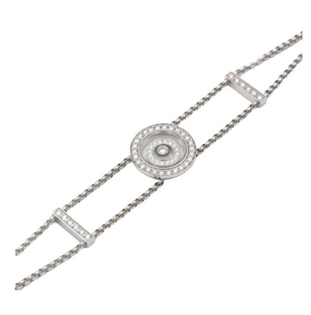 Chopard, bracelet "Happy Spirit" en or blanc 18k et diamants
