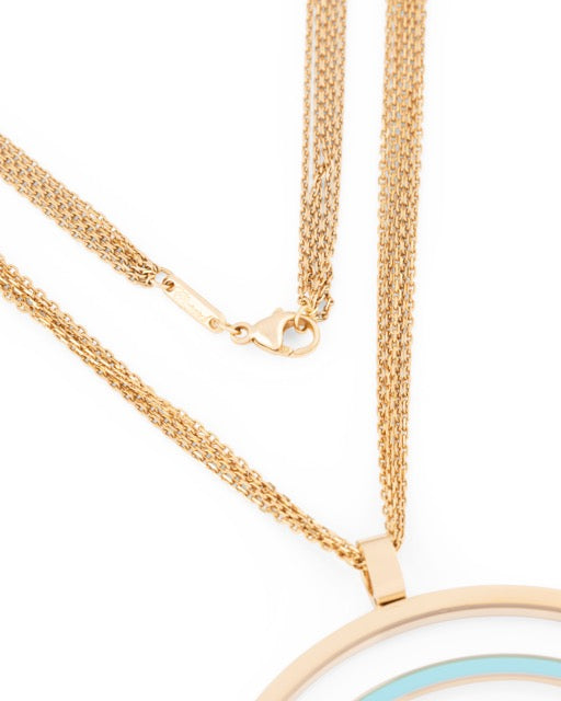 Chopard, collier et pendentif "Happy Spirit" en émail, nacre et diamant