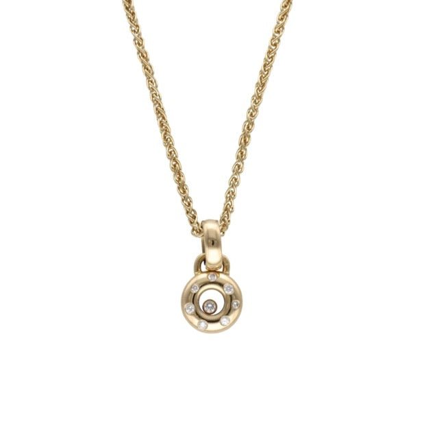 Chopard collier pendentif "Happy Diamonds" en or jaune et diamants - Maison Eloe