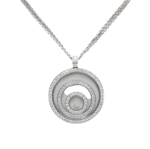 Chopard, collier pendentif "Happy Spirit" en or blanc et diamants
