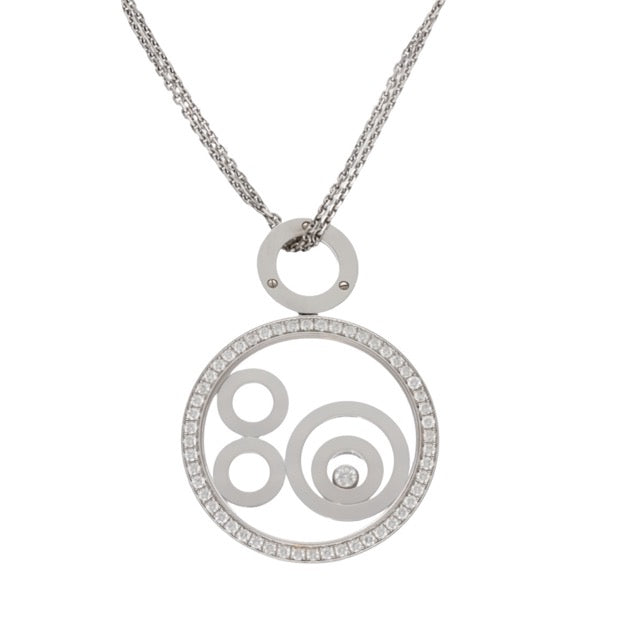 Chopard chaîne pendentif "Happy Spirit" en or gris et diamants s