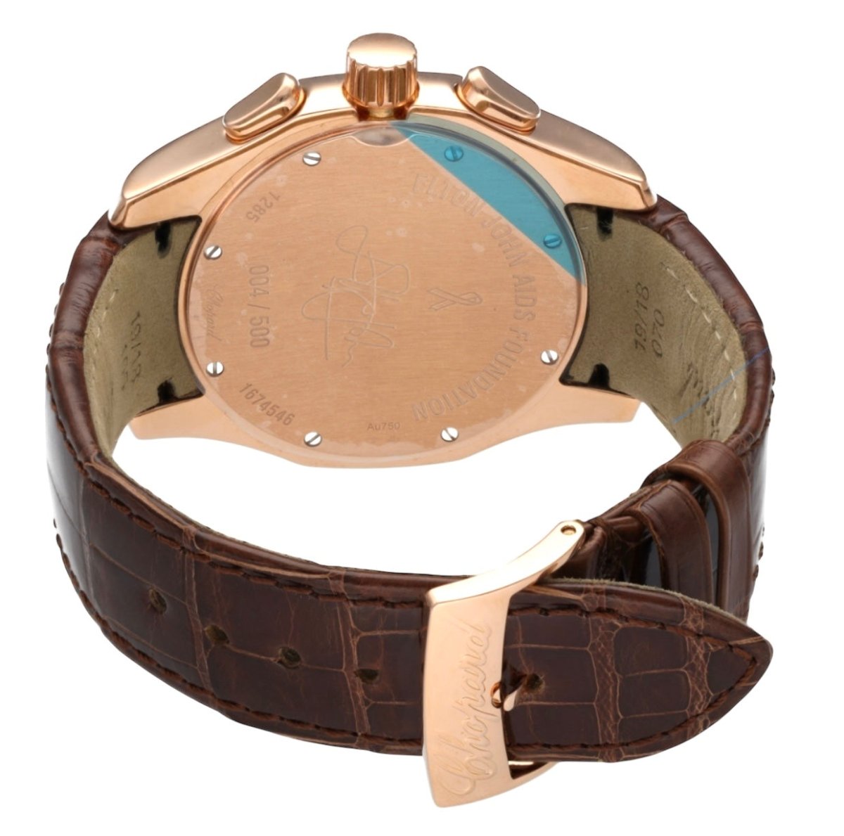Chopard montre "Elton John" en or rose sur cuir Série limitée automatique - Maison Eloe