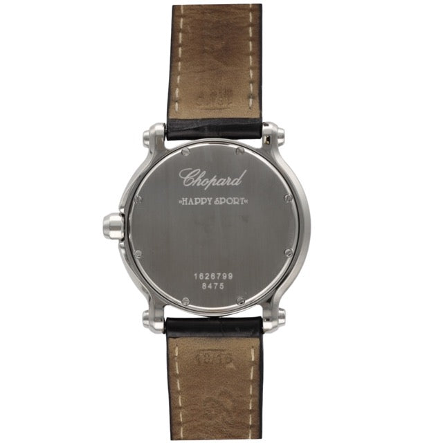 Chopard "Happy Sport" watch in steel and full-set diamonds