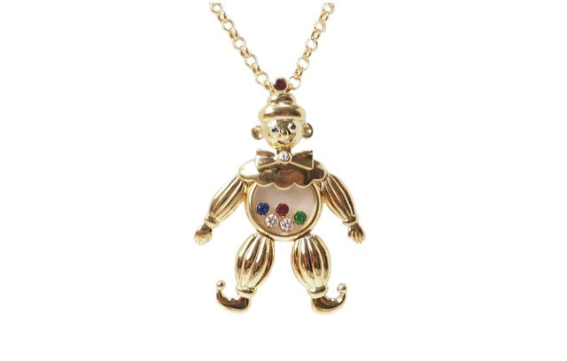 Chopard, "Happy Clown" pendant in yellow gold and moving diamonds