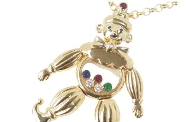Chopard, "Happy Clown" pendant in yellow gold and moving diamonds