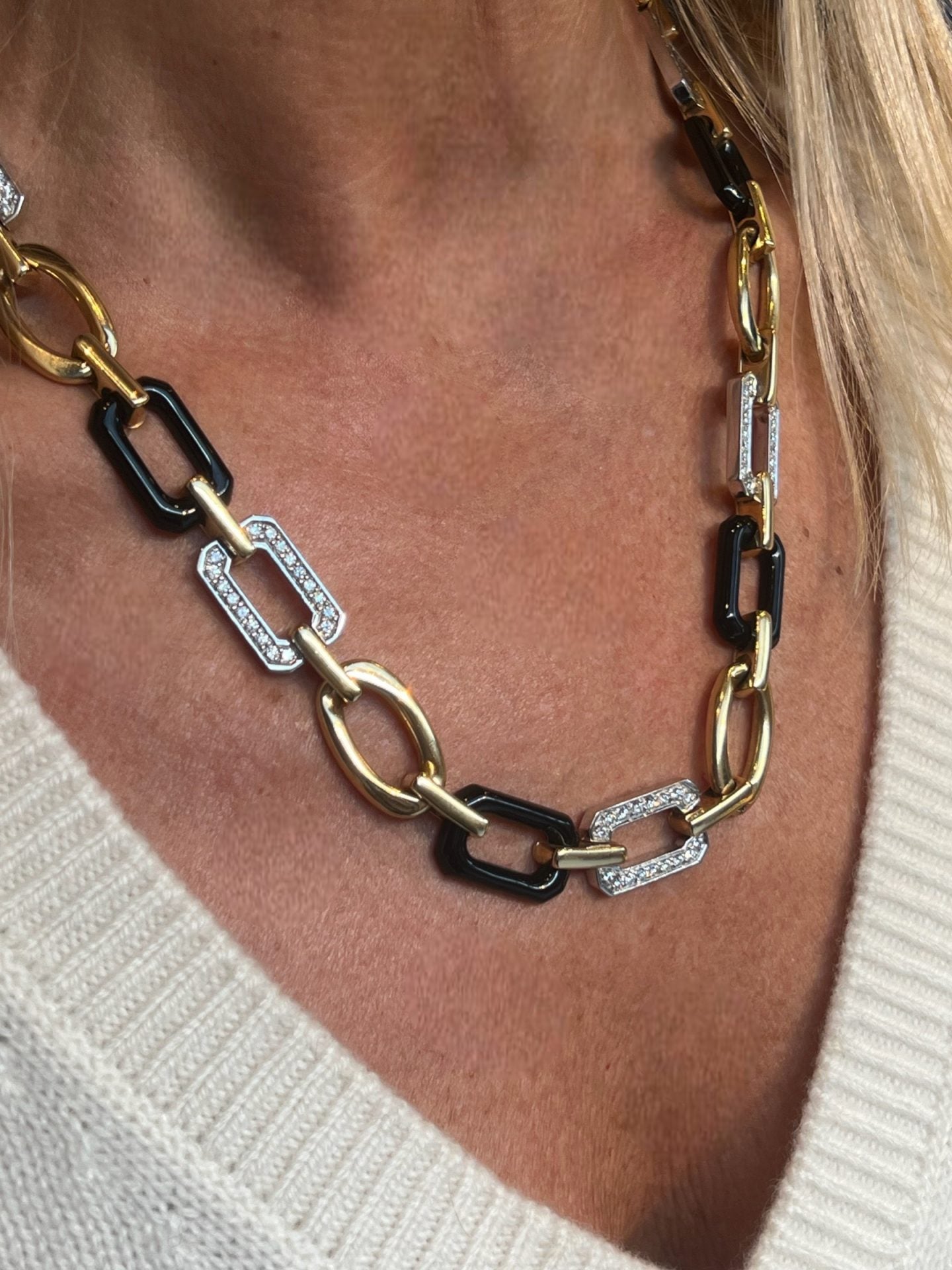 Chanel Gold, Diamond and Onyx Necklace