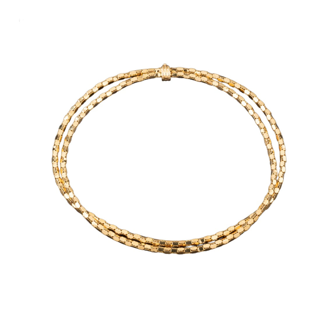 18K yellow gold two-row necklace, signed MELLERIO.