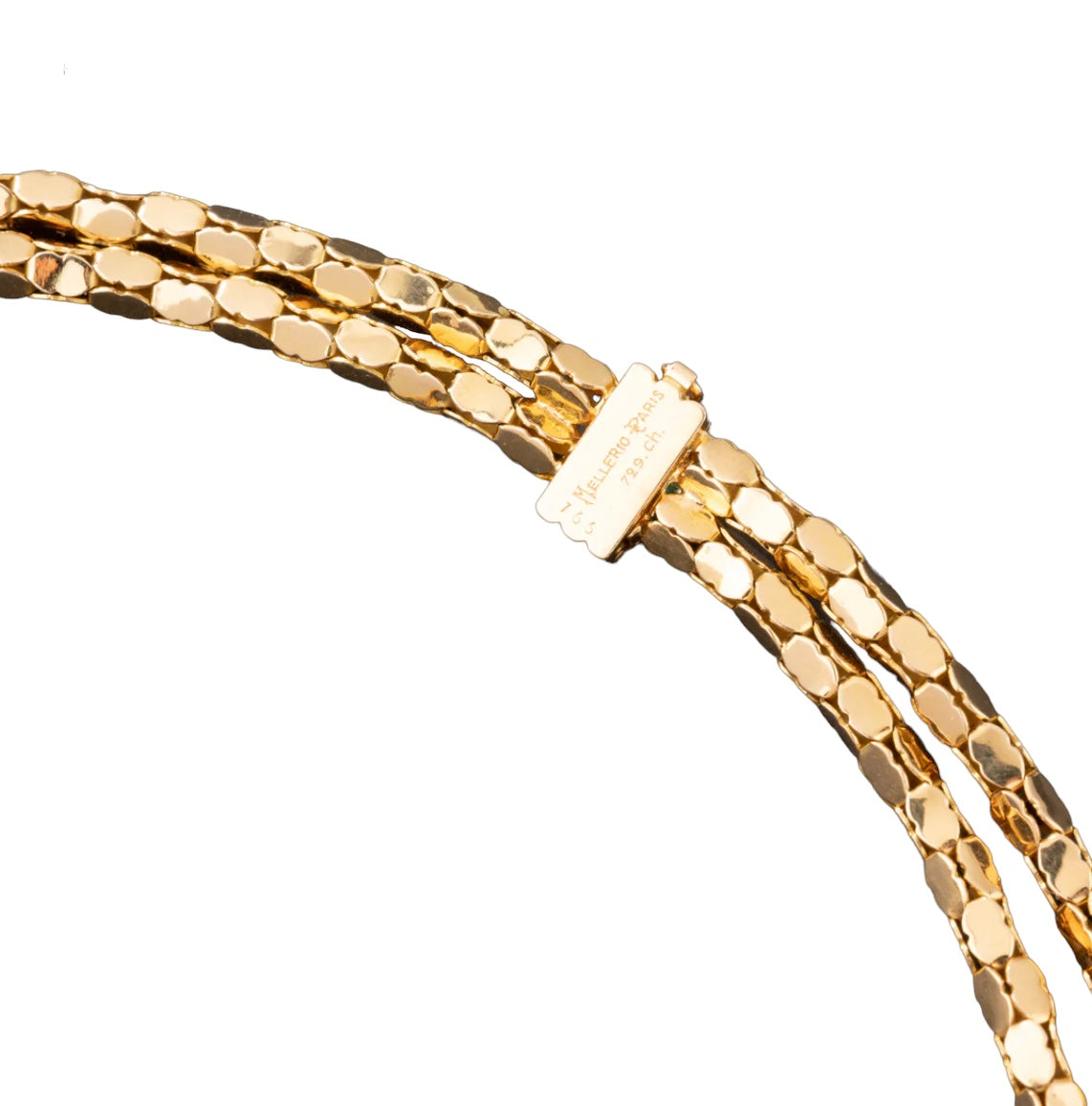 18K yellow gold two-row necklace, signed MELLERIO.