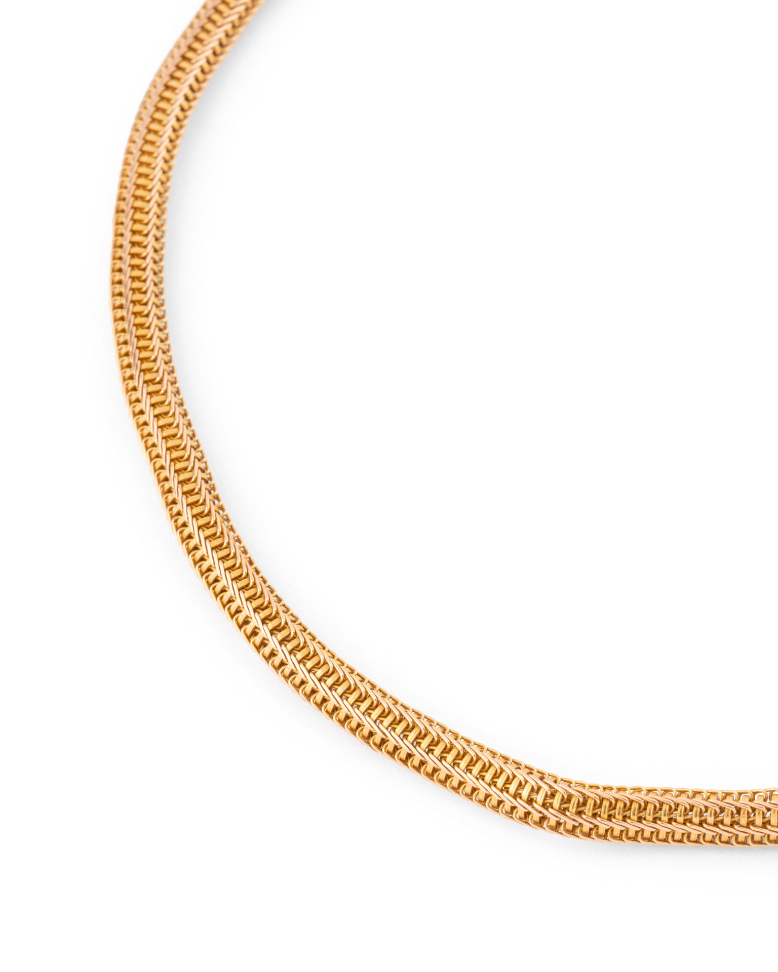 Necklace signed Auguste Cahen known as "Lion" Yellow gold woven mesh circa 1865