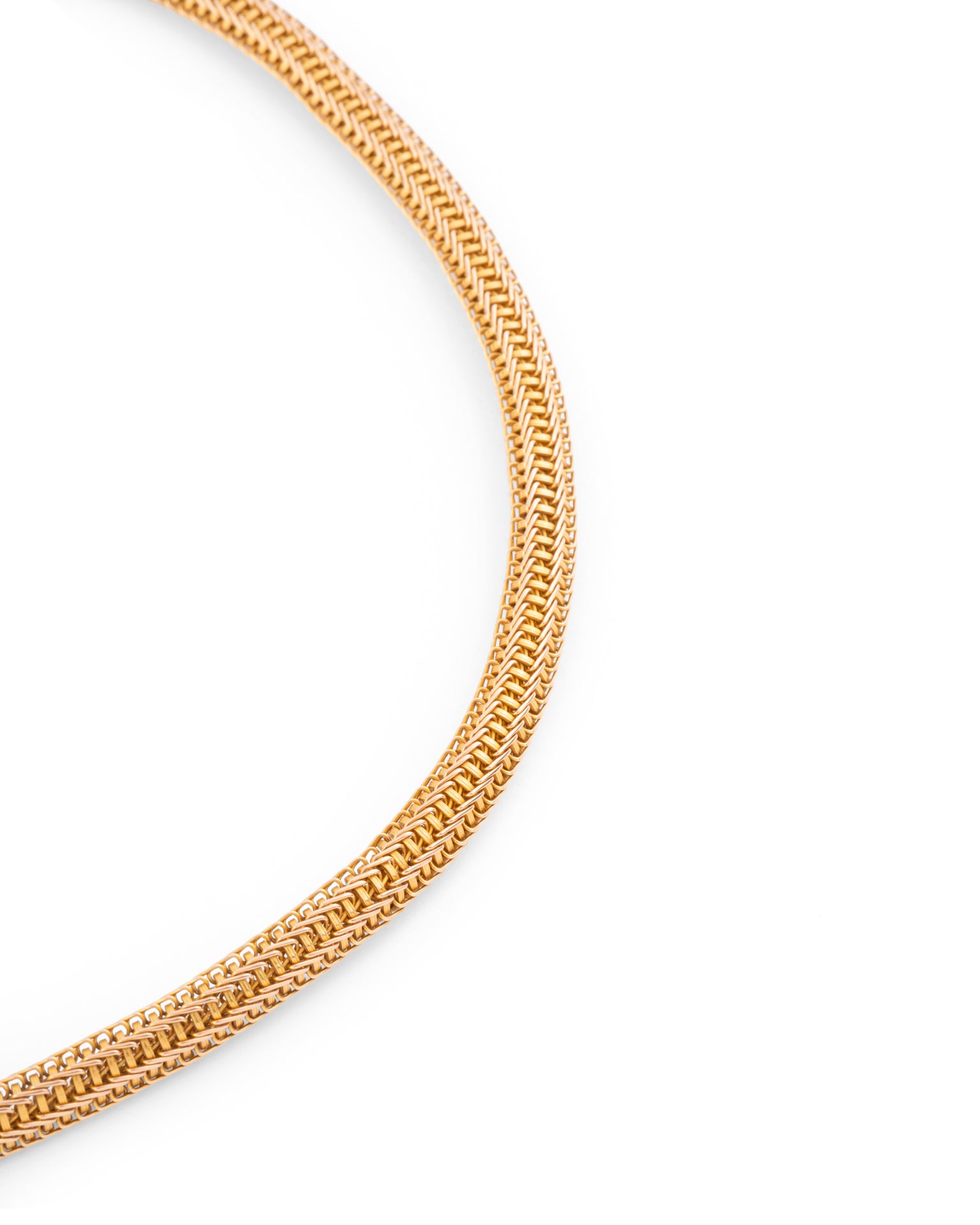Necklace signed Auguste Cahen known as "Lion" Yellow gold woven mesh circa 1865