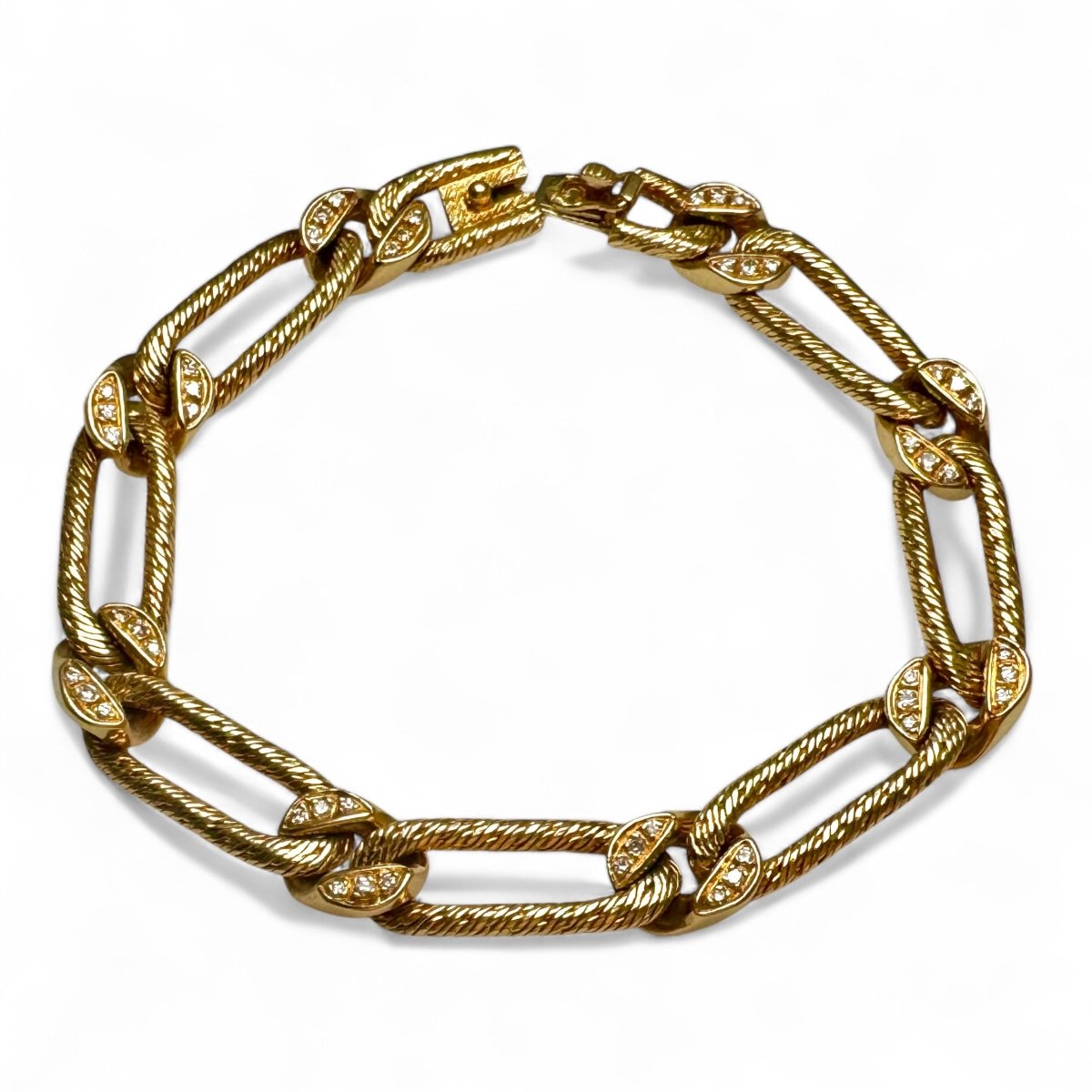 Georges LENFANT. Bracelet en or jaune pavé de diamants. - Maison Eloe