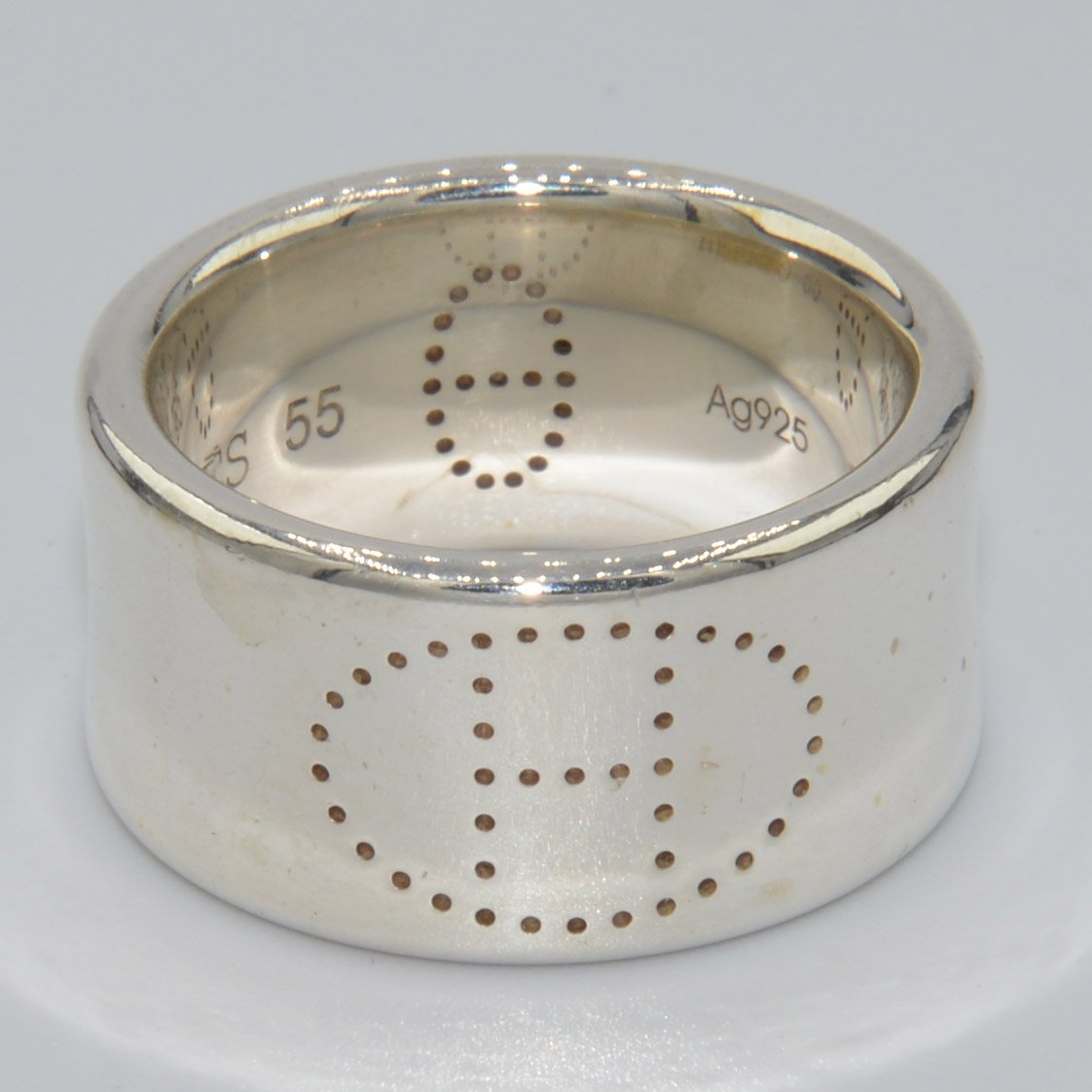 Bague Hermès argent Eclipse ruban