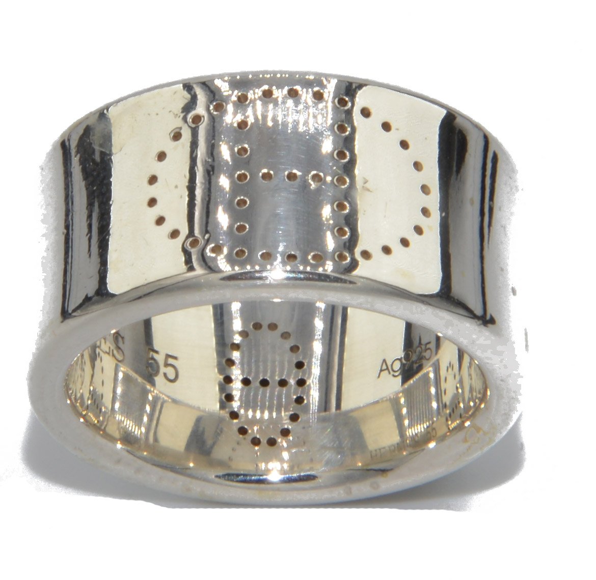 Bague Hermès argent Eclipse ruban